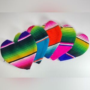 Serape heart shape zipper pouch coin purse cosmetic pouch
